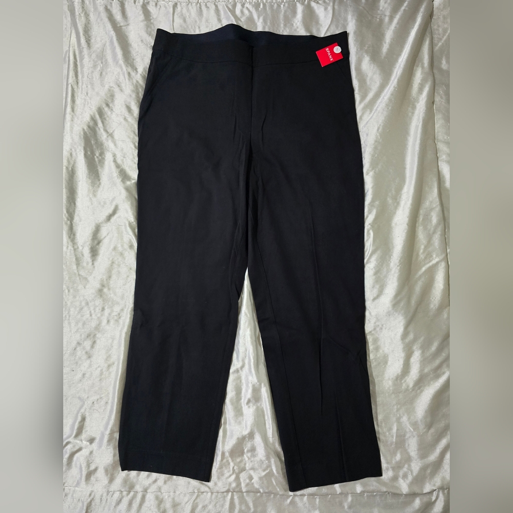 Spanx Plus Size Black Straight Leg Stretch Ponte Style Pants Size 1X Tall